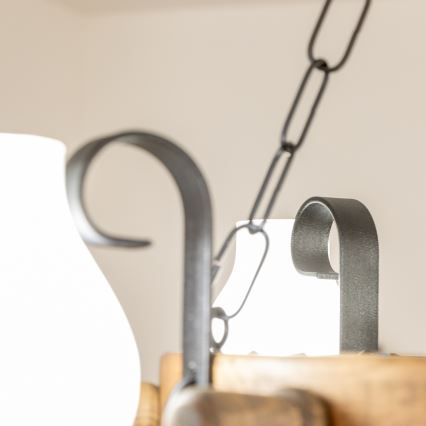 Brilagi - Lestenec na verigi TIMONA 4xE14/40W/230V Ø 50 cm bukev