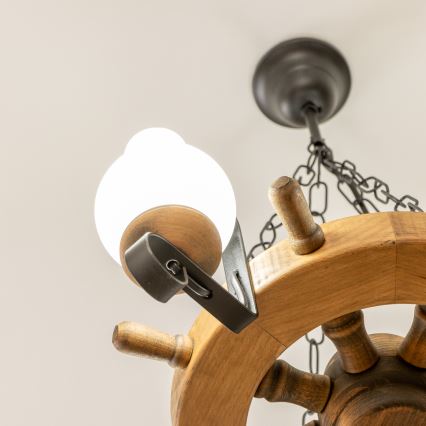 Brilagi - Lestenec na verigi TIMONA 4xE14/40W/230V Ø 50 cm bukev