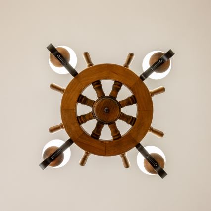 Brilagi - Lestenec na verigi TIMONA 4xE14/40W/230V Ø 50 cm bukev