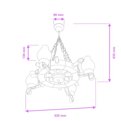 Brilagi - Lestenec na verigi TIMONA 4xE14/40W/230V Ø 50 cm bukev