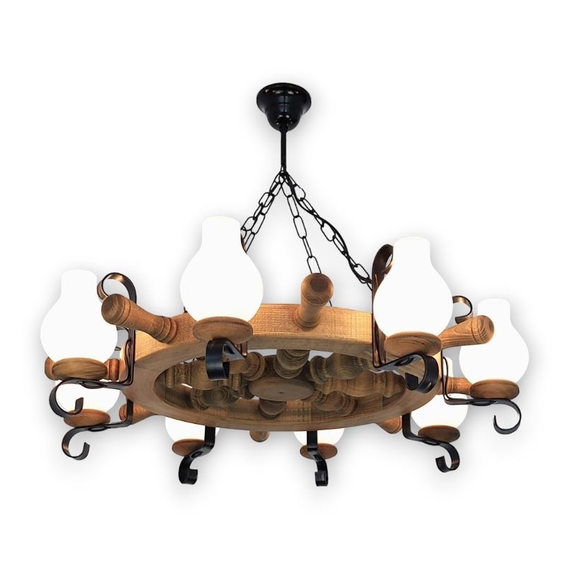 Brilagi - Lestenec na verigi TIMONA 8xE14/40W/230V bukev