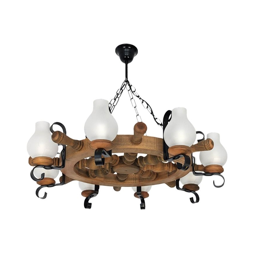 Brilagi - Lestenec na verigi TIMONA 8xE14/40W/230V bukev