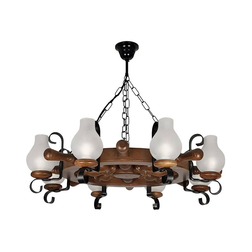 Brilagi - Lestenec na verigi TIMONA 8xE14/40W/230V bukev/oreh