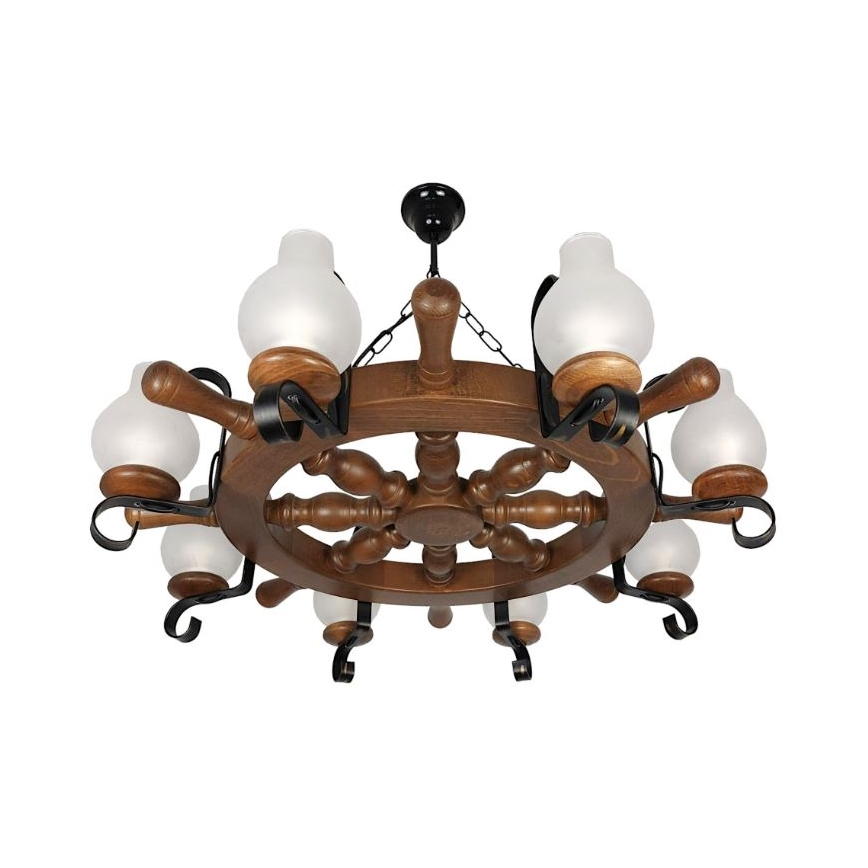 Brilagi - Lestenec na verigi TIMONA 8xE14/40W/230V bukev/oreh