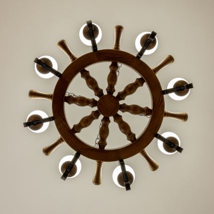 Brilagi - Lestenec na verigi TIMONA 8xE14/40W/230V premer 70 cm buk/oreh