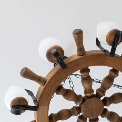 Brilagi - Lestenec na verigi TIMONA 8xE14/40W/230V, premer 70 cm, bukev