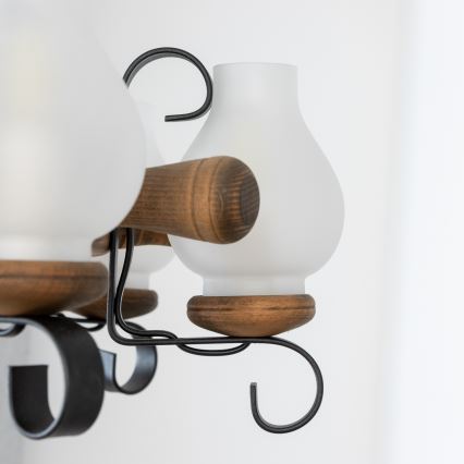 Brilagi - Lestenec na verigi TIMONA 8xE14/40W/230V, premer 70 cm, bukev