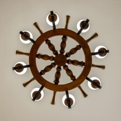 Brilagi - Lestenec na verigi TIMONA 8xE14/40W/230V, premer 70 cm, bukev