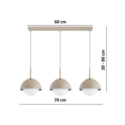 Brilagi - Lestenec na vrvici 3xE27/60W/230V bež/zlata