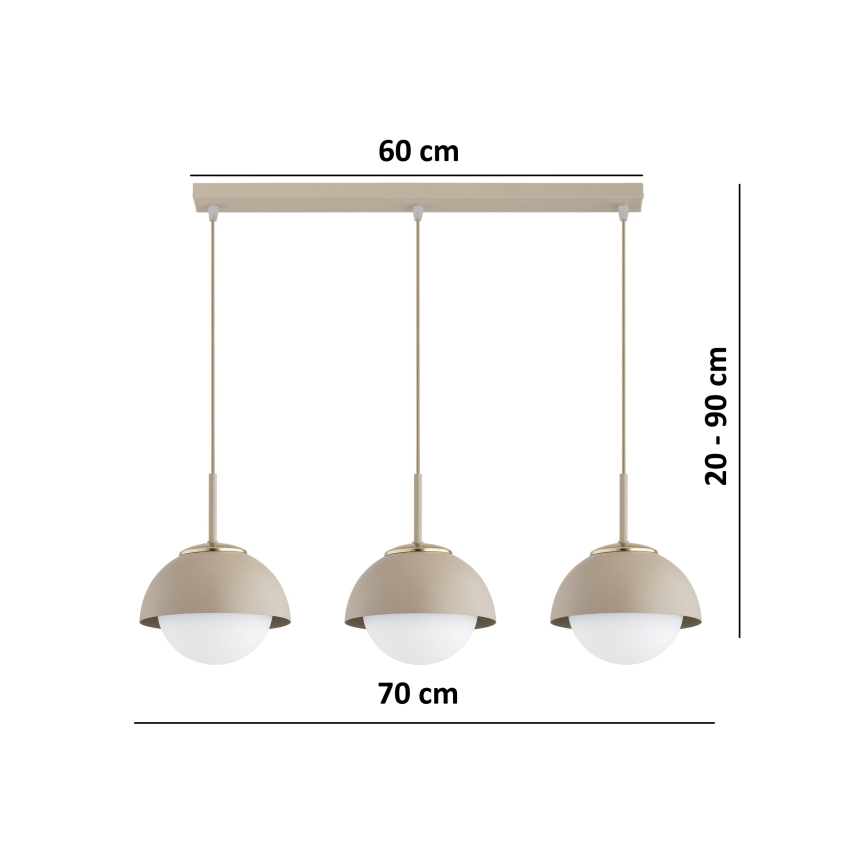 Brilagi - Lestenec na vrvici 3xE27/60W/230V bež/zlata