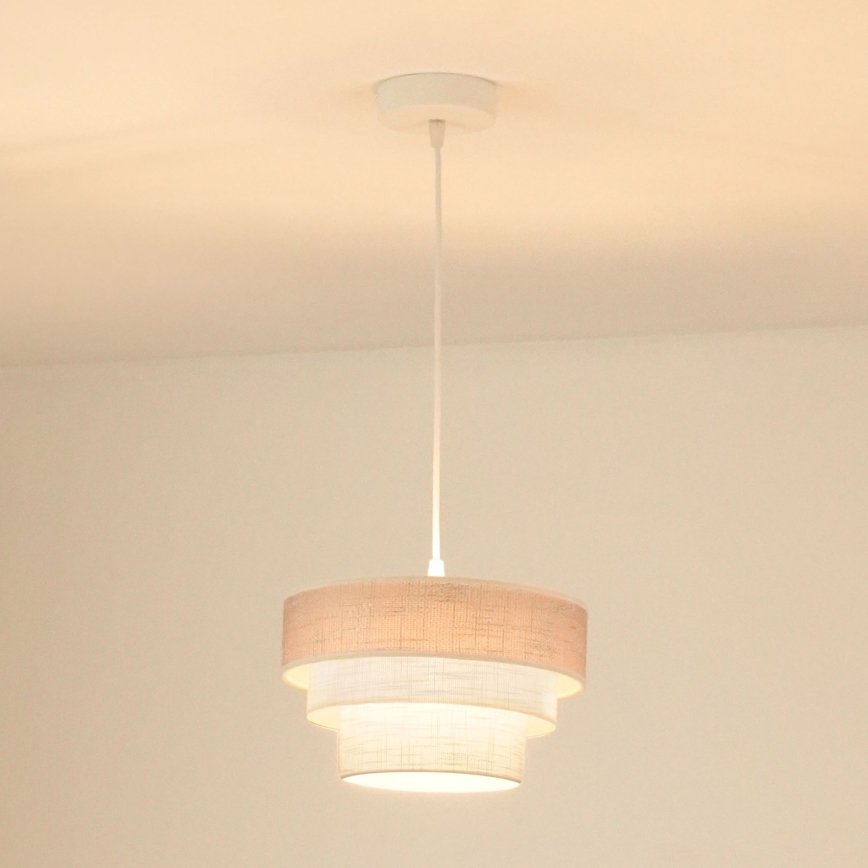 Brilagi - Lestenec na vrvici ALASKA LUNETA 1xE27/15W/230V pr. 25 cm siva/krem barva