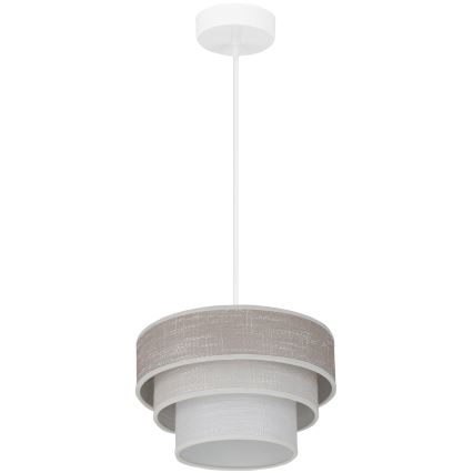Brilagi - Lestenec na vrvici ALASKA LUNETA 1xE27/15W/230V pr. 25 cm siva/krem barva