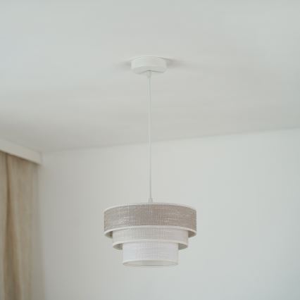 Brilagi - Lestenec na vrvici ALASKA LUNETA 1xE27/15W/230V pr. 25 cm siva/krem barva