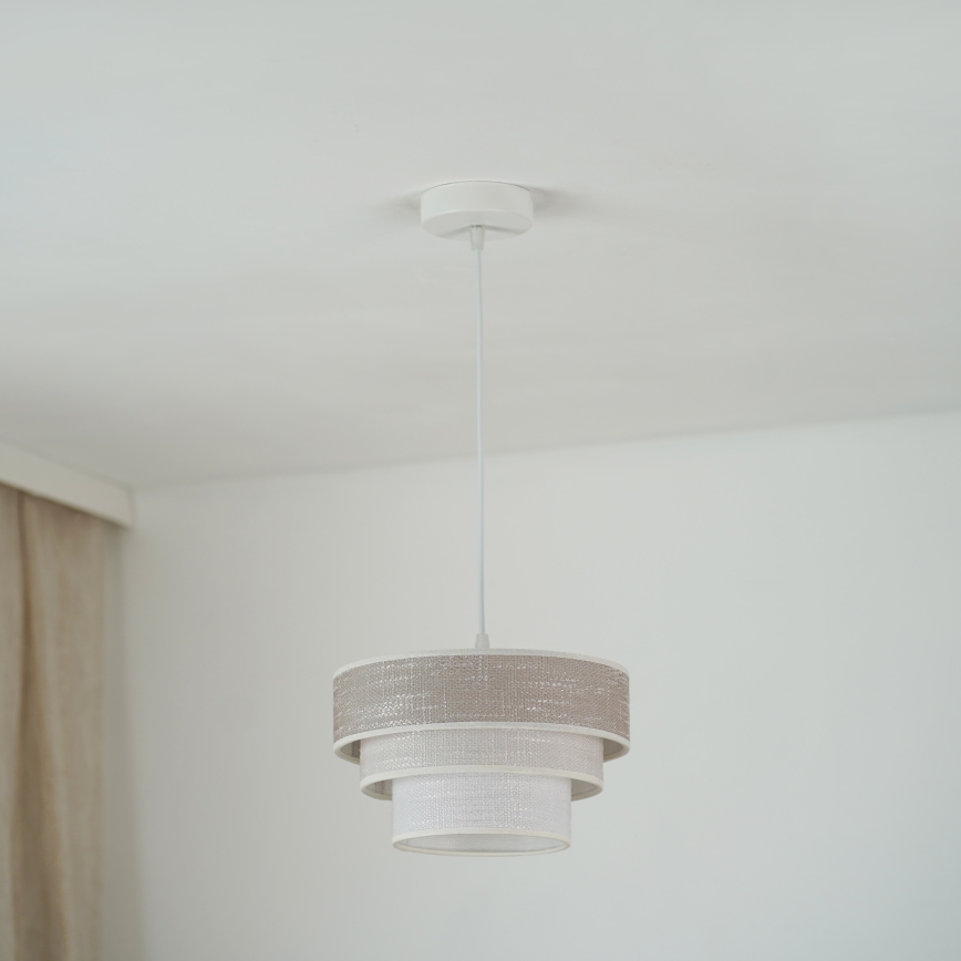 Brilagi - Lestenec na vrvici ALASKA LUNETA 1xE27/15W/230V pr. 25 cm siva/krem barva