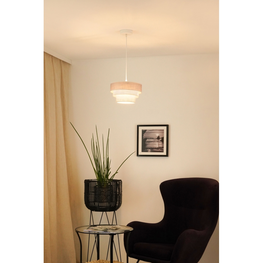 Brilagi - Lestenec na vrvici ALASKA LUNETA 1xE27/15W/230V pr. 25 cm siva/krem barva