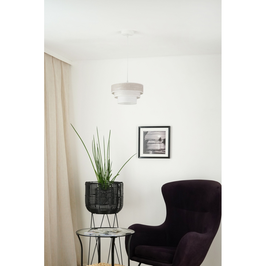 Brilagi - Lestenec na vrvici ALASKA LUNETA 1xE27/15W/230V pr. 25 cm siva/krem barva