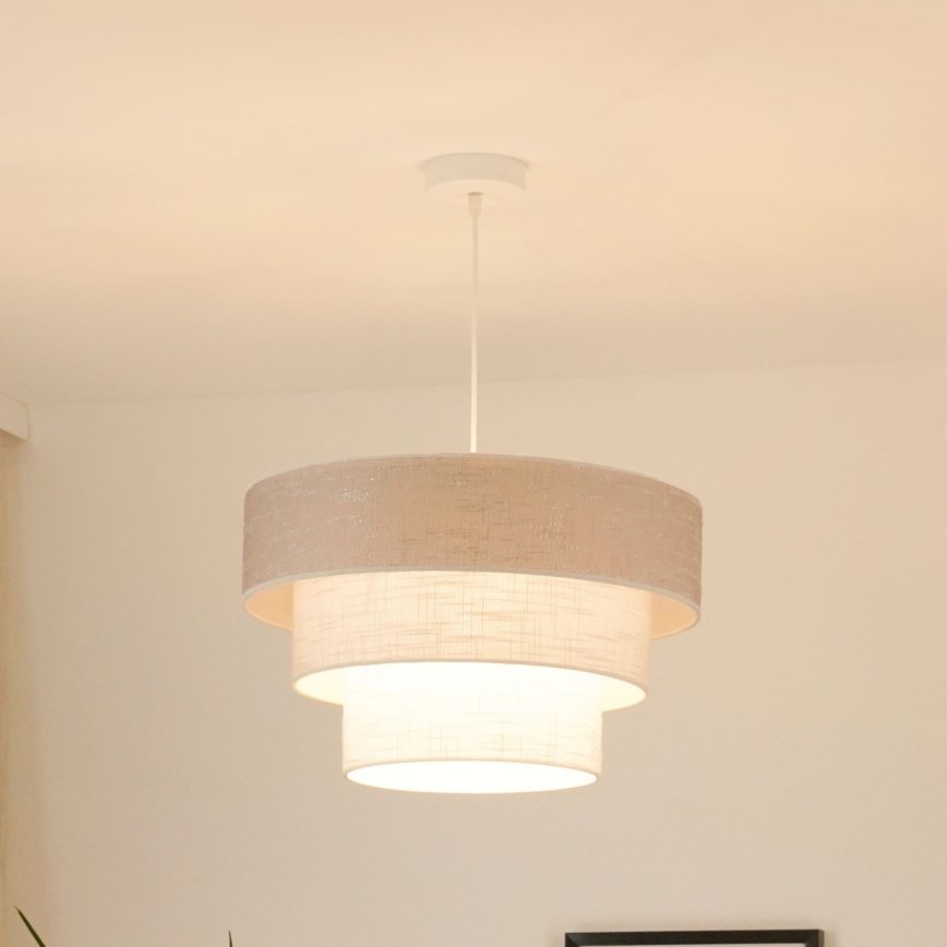 Brilagi - Lestenec na vrvici ALASKA LUNETA 1xE27/15W/230V pr. 45 cm siva/krem barva