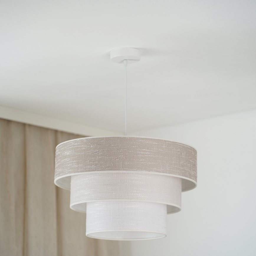 Brilagi - Lestenec na vrvici ALASKA LUNETA 1xE27/15W/230V pr. 45 cm siva/krem barva