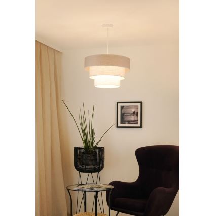 Brilagi - Lestenec na vrvici ALASKA LUNETA 1xE27/15W/230V pr. 45 cm siva/krem barva