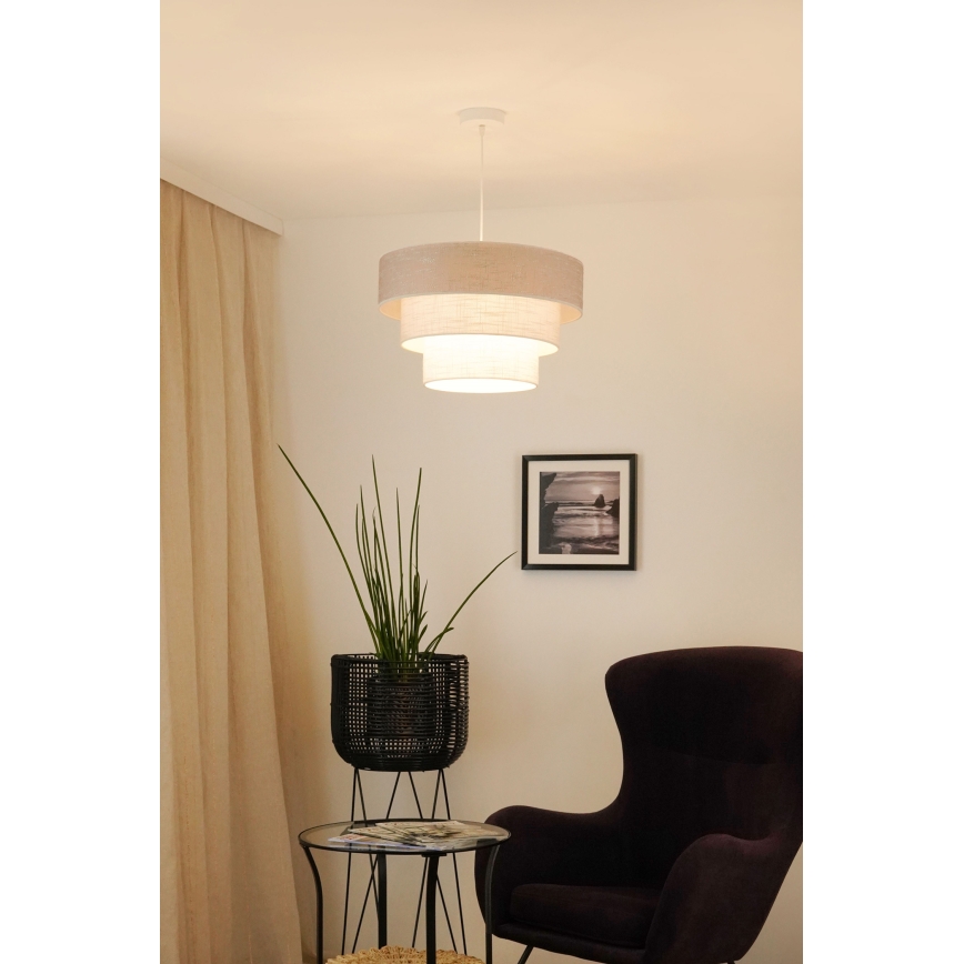 Brilagi - Lestenec na vrvici ALASKA LUNETA 1xE27/15W/230V pr. 45 cm siva/krem barva