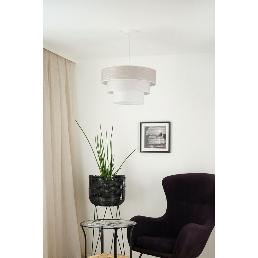 Brilagi - Lestenec na vrvici ALASKA LUNETA 1xE27/15W/230V pr. 45 cm siva/krem barva