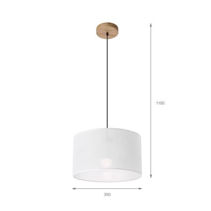 Brilagi - Lestenec na vrvici ANTHONY 1xE27/60W/230V hrast/bela
