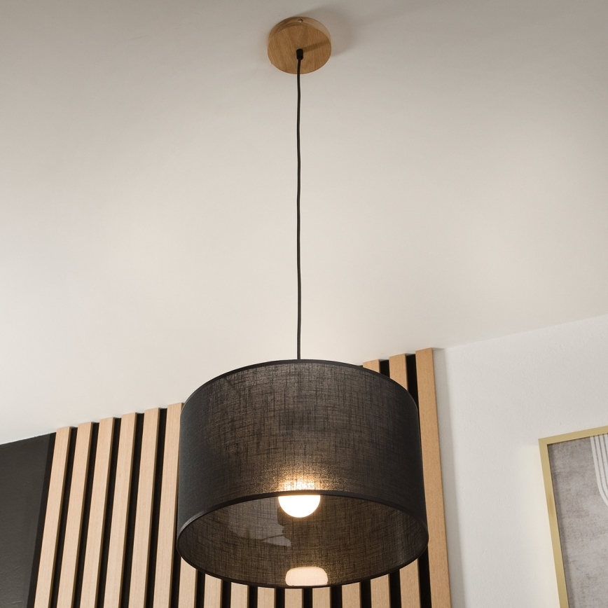 Brilagi - Lestenec na vrvici ANTHONY 1xE27/60W/230V hrast/črna