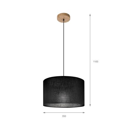 Brilagi - Lestenec na vrvici ANTHONY 1xE27/60W/230V hrast/črna