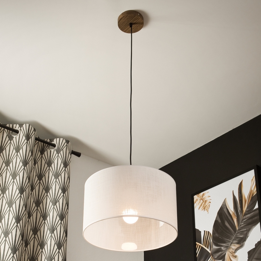 Brilagi - Lestenec na vrvici ANTHONY 1xE27/60W/230V hrast oreh/bela