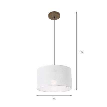 Brilagi - Lestenec na vrvici ANTHONY 1xE27/60W/230V hrast oreh/bela