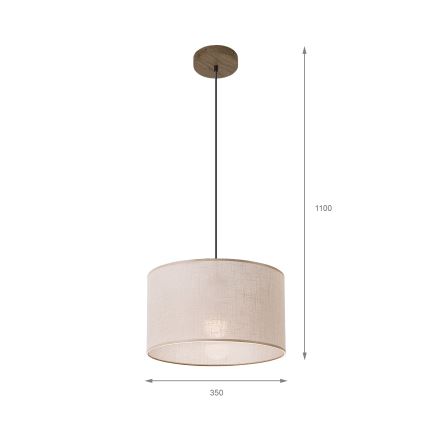 Brilagi - Lestenec na vrvici ANTHONY 1xE27/60W/230V hrast oreh/bež