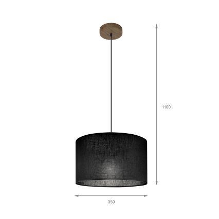 Brilagi - Lestenec na vrvici ANTHONY 1xE27/60W/230V hrast oreh/črna