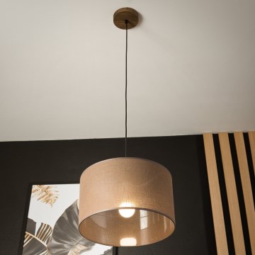 Brilagi - Lestenec na vrvici ANTHONY 1xE27/60W/230V hrast oreh/rjava
