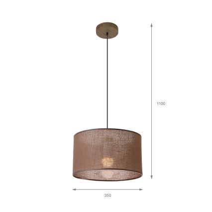 Brilagi - Lestenec na vrvici ANTHONY 1xE27/60W/230V hrast oreh/rjava