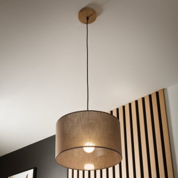 Brilagi - Lestenec na vrvici ANTHONY 1xE27/60W/230V hrast/rjava