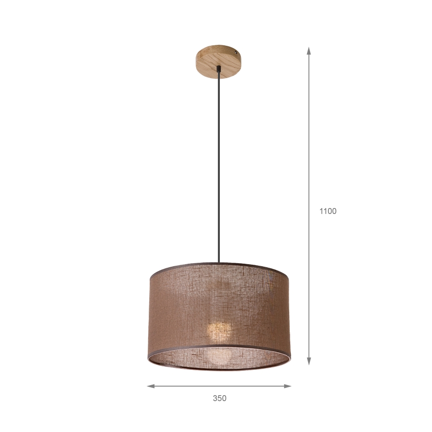 Brilagi - Lestenec na vrvici ANTHONY 1xE27/60W/230V hrast/rjava