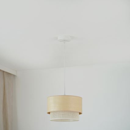 Brilagi - Lestenec na vrvici ARIZONA BOHO 1xE27/15W/230V pr. 25 cm bež/bela