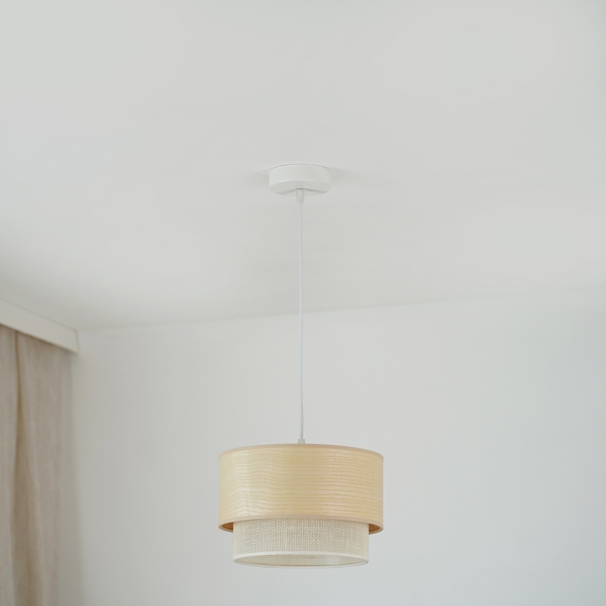 Brilagi - Lestenec na vrvici ARIZONA BOHO 1xE27/15W/230V pr. 25 cm bež/bela