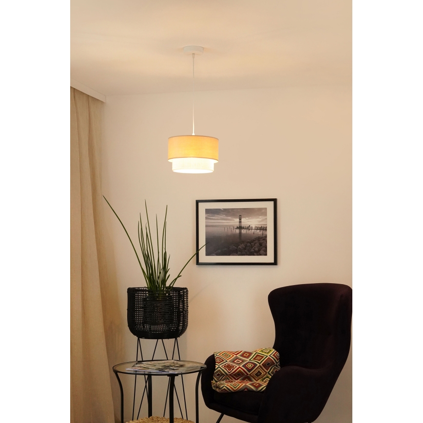 Brilagi - Lestenec na vrvici ARIZONA BOHO 1xE27/15W/230V pr. 25 cm bež/bela