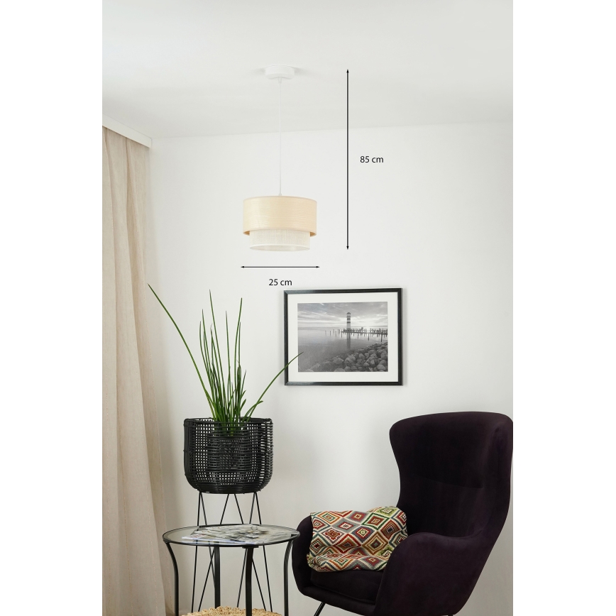 Brilagi - Lestenec na vrvici ARIZONA BOHO 1xE27/15W/230V pr. 25 cm bež/bela