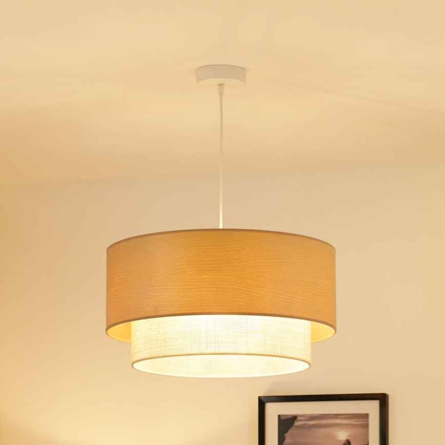 Brilagi - Lestenec na vrvici ARIZONA BOHO 1xE27/15W/230V pr. 45 cm bež/bela