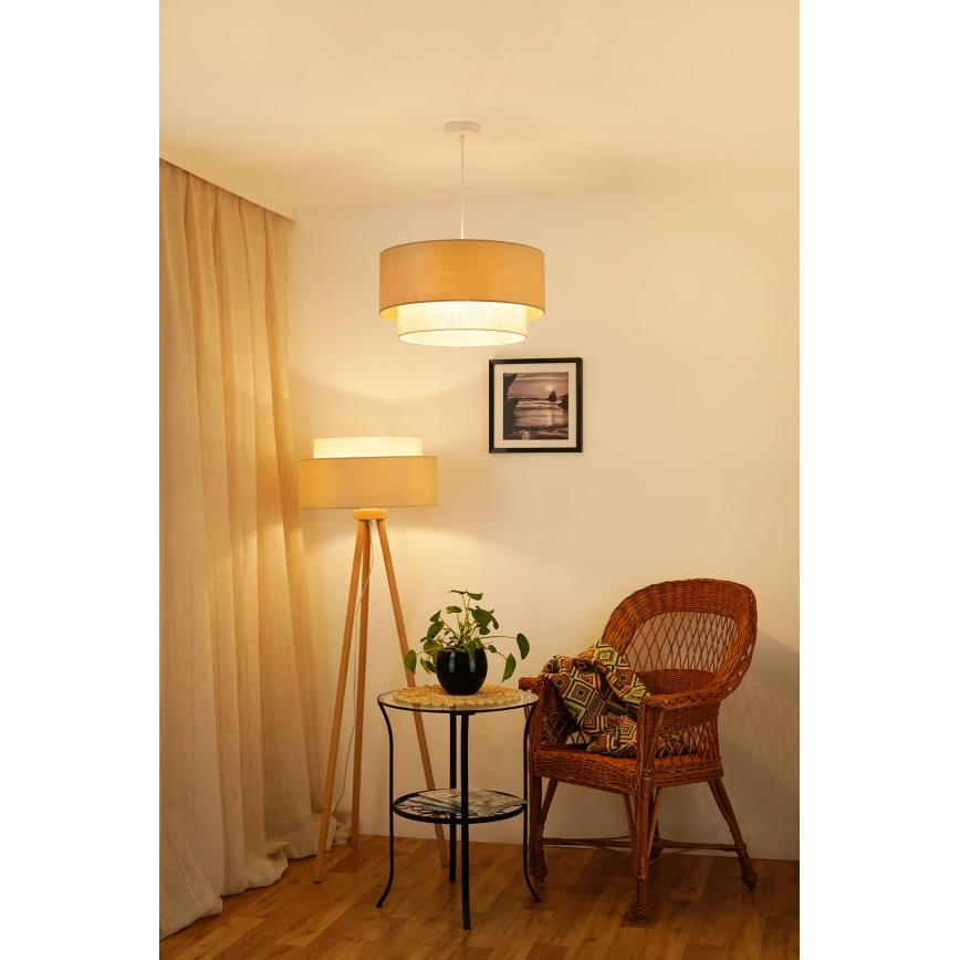 Brilagi - Lestenec na vrvici ARIZONA BOHO 1xE27/15W/230V pr. 45 cm bež/bela