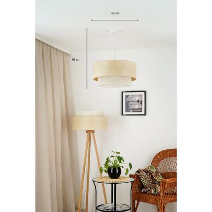 Brilagi - Lestenec na vrvici ARIZONA BOHO 1xE27/15W/230V pr. 45 cm bež/bela