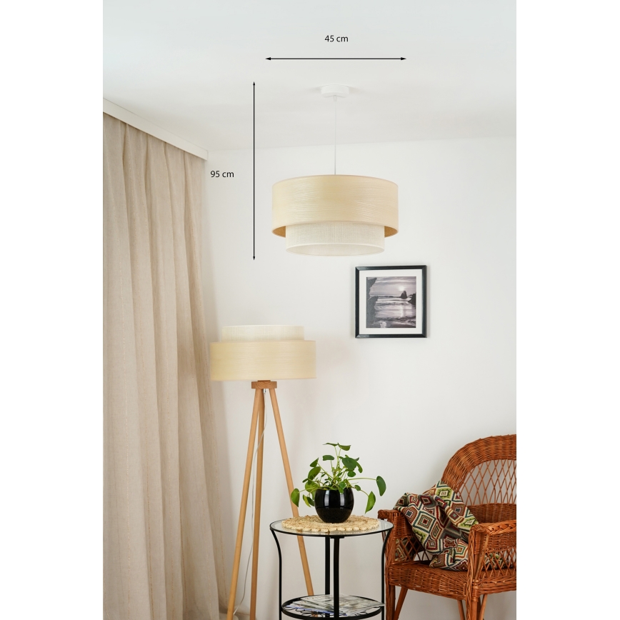 Brilagi - Lestenec na vrvici ARIZONA BOHO 1xE27/15W/230V pr. 45 cm bež/bela