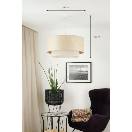 Brilagi - Lestenec na vrvici ARIZONA BOHO 1xE27/15W/230V pr. 60 cm bež/bela