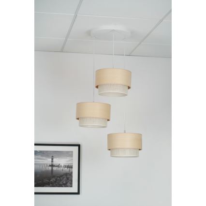 Brilagi - Lestenec na vrvici ARIZONA BOHO 3xE27/15W/230V bež/bela