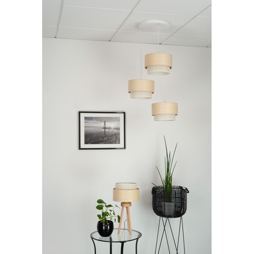 Brilagi - Lestenec na vrvici ARIZONA BOHO 3xE27/15W/230V bež/bela