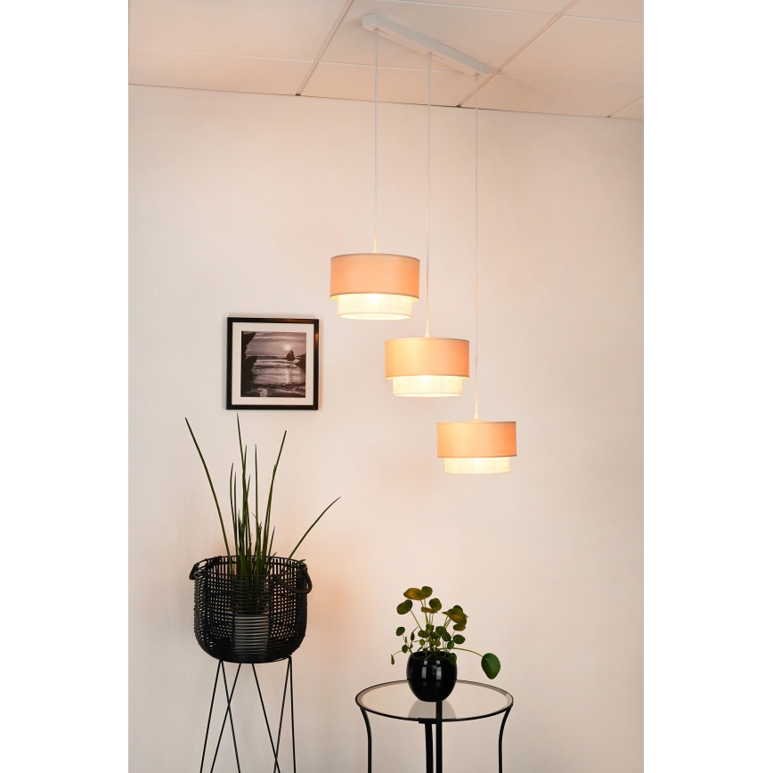 Brilagi - Lestenec na vrvici ARIZONA BOHO 3xE27/15W/230V bež/bela