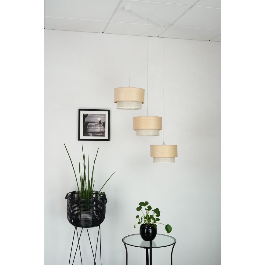 Brilagi - Lestenec na vrvici ARIZONA BOHO 3xE27/15W/230V bež/bela