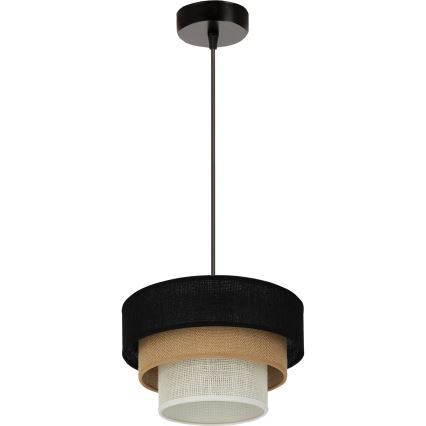 Brilagi - Lestenec na vrvici ASPEN LUNETA 1xE27/15W/230V pr. 25 cm črna/bež/krem barva